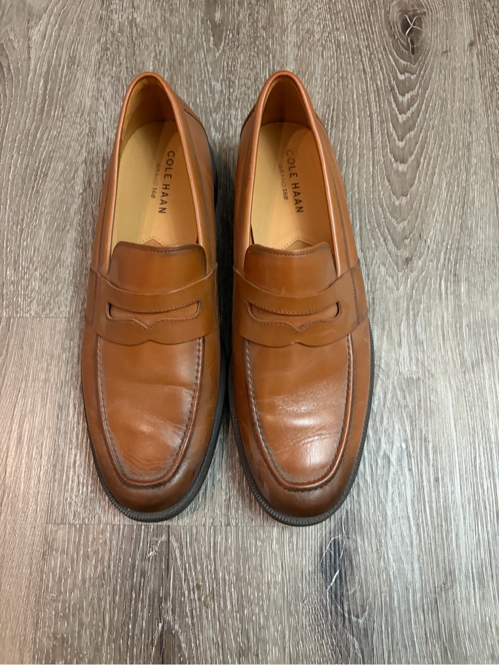 Cole Haan Men's Cognac Leather Penny Loafers
